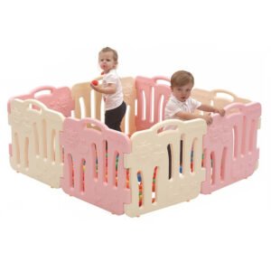 Eduplay คอกกั้นเด็กเกาหลี รุ่นกู๊ด สีชมพูเบส ไซส์ L (SR-7304PKBG-L) ผลิตและนำเข้าจากประเทศเกาหลีแท้ 100%